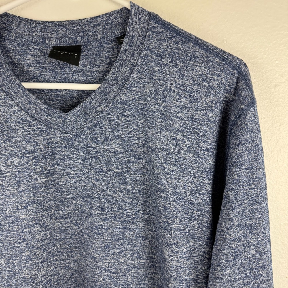 DUNNING GOLF Mens long sleeve V-Neck Active Pullover Shirt Blue - L - Picture 2 of 7